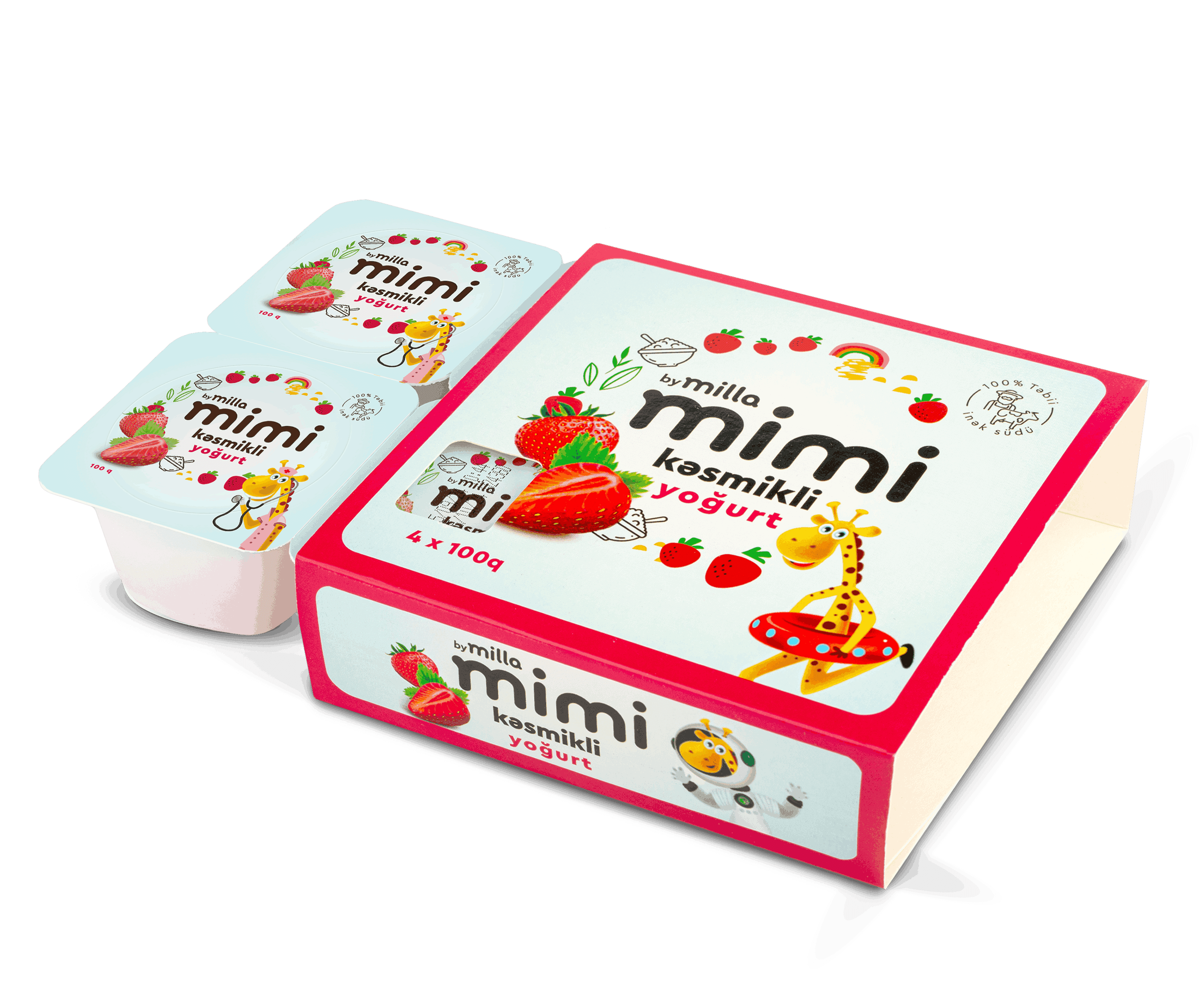 Mimi Kəsmikli Yoğurt Çiyələk 100 qr